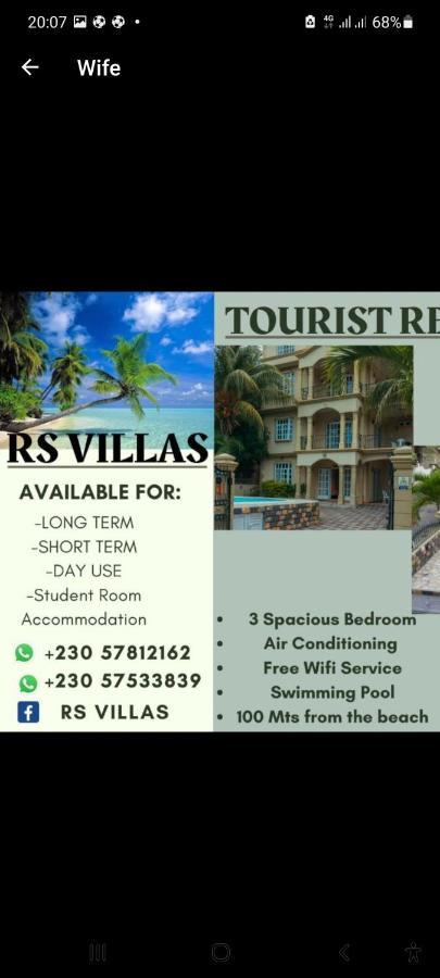 Rs Villas - Three Bedrooms Share Apartment With Private Room And Free Wifi And 100Mts To The Beach And Ac And 100Mts To Bus Stop And Pool Flic-en-Flacq Exterior foto